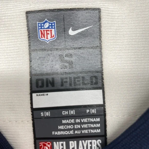 NFL Kids Patriots Jersey - White and Navy - Picture 3 of 4